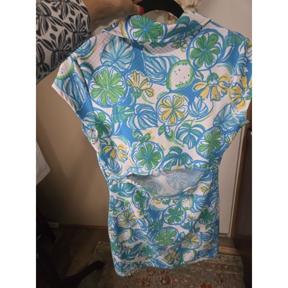 Lilly Pulitzer Rayna Cut Out Back Knit Pique Polo Dress Sweet and Sour Medium - Picture 3 of 3